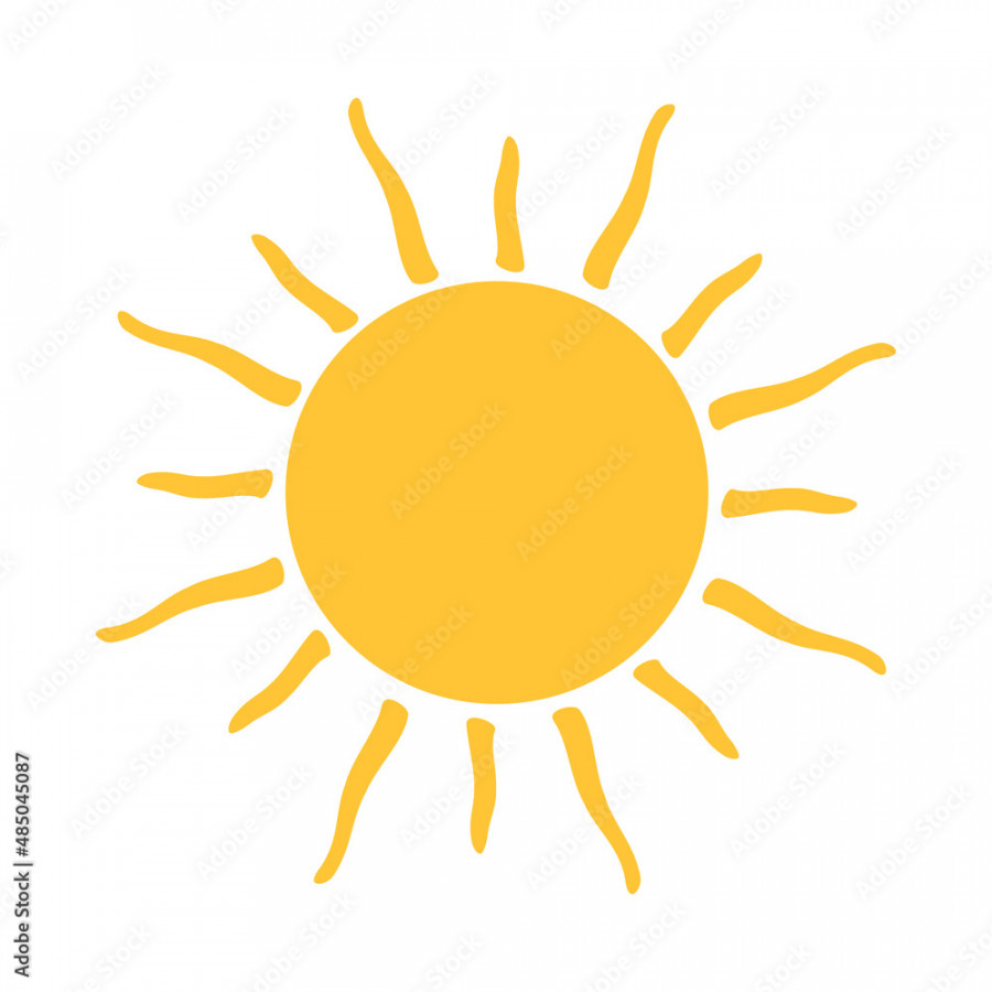 Drawing Cute Sun Cartoon vector illustration in white background