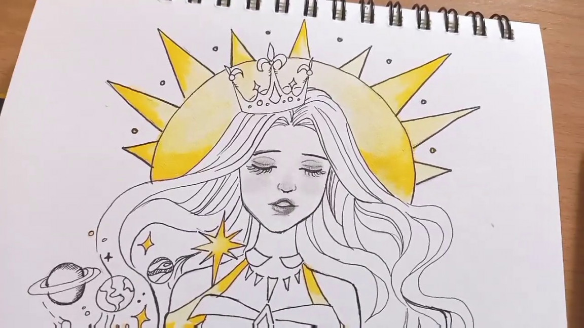 Drawing Sun Goddess / Easy tutorial