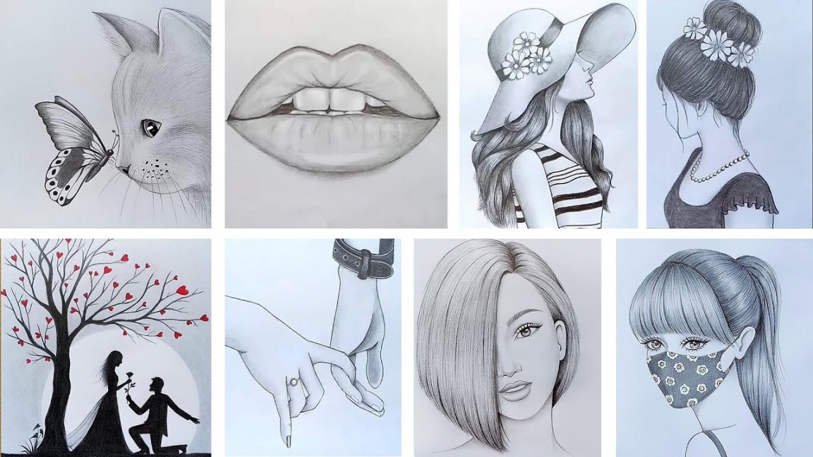 easy drawing ideas (Part - )  Pencil sketch Tutorials  Art Videos