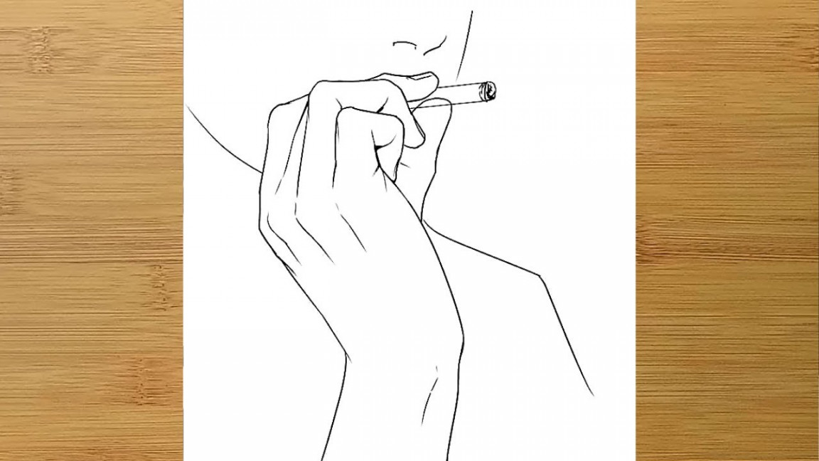 Easy way to draw a Boy with smoking - pencil sketch