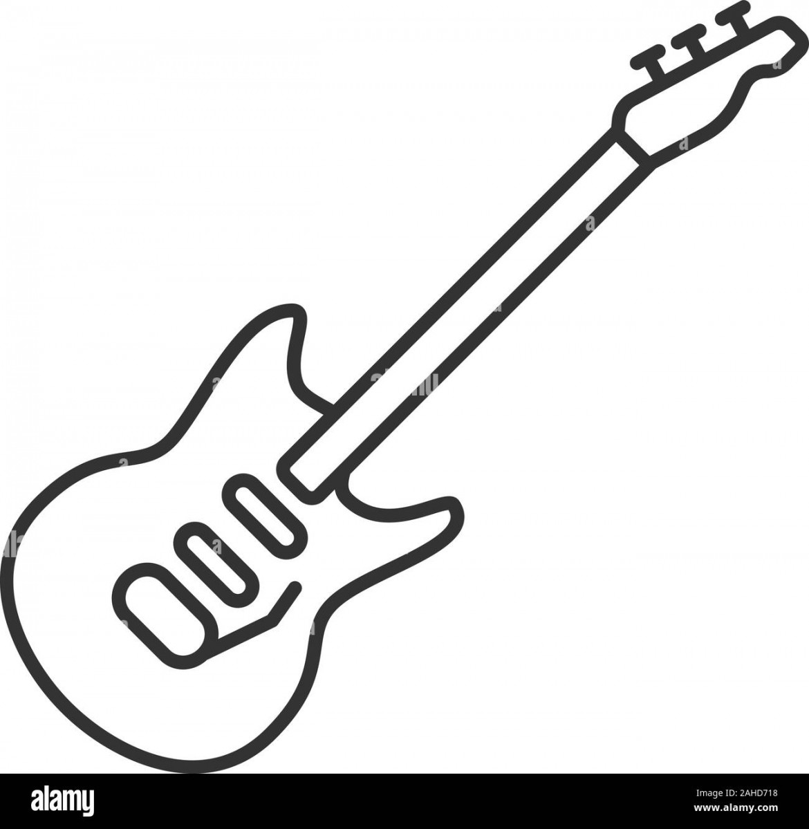 Electric guitar linear icon. Thin line illustration