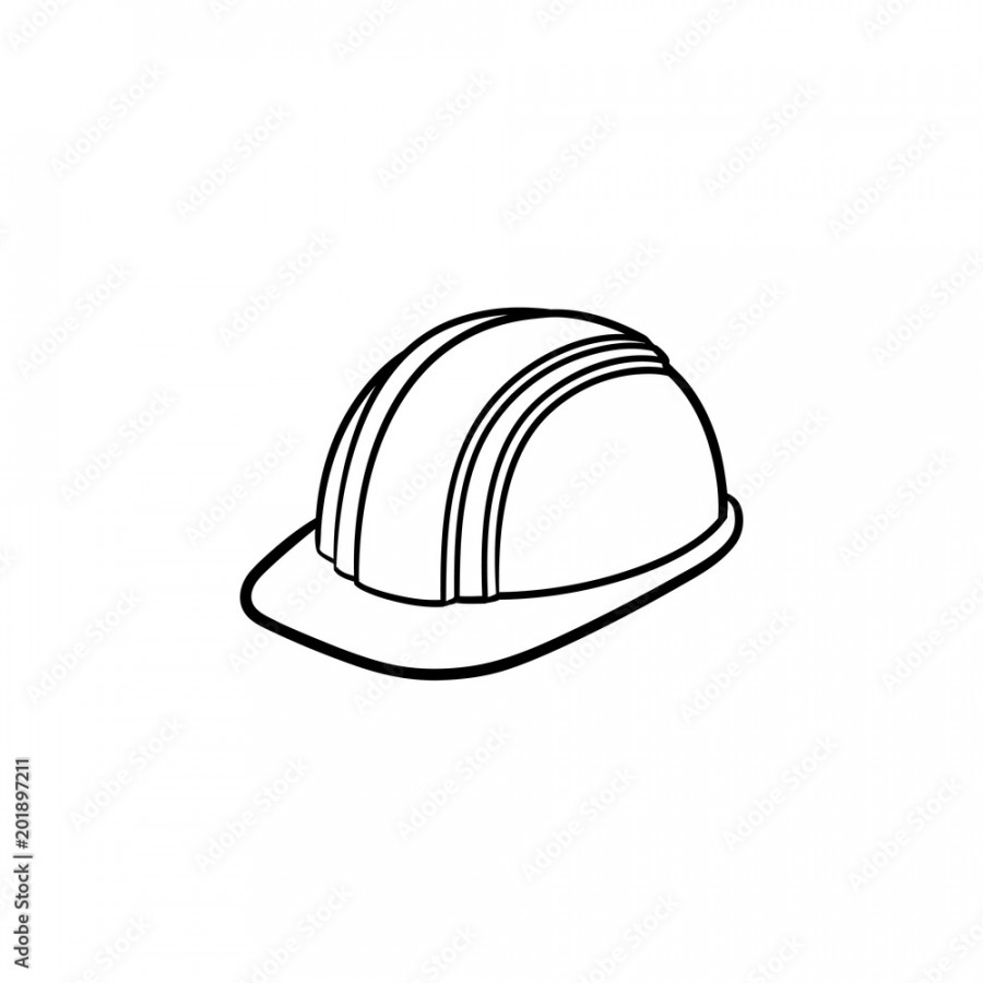 Engineer helmet hand drawn outline doodle icon