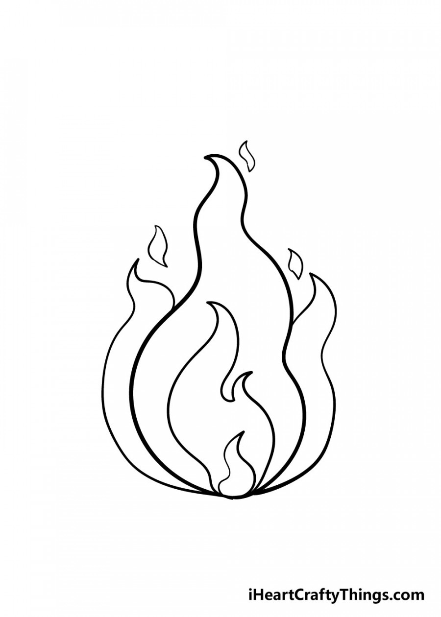 Fire Drawing - How To Draw Fire Step By Step!