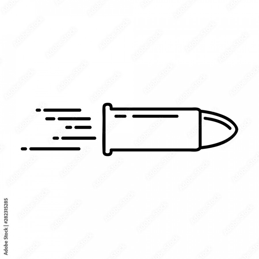 Flying bullet line icon