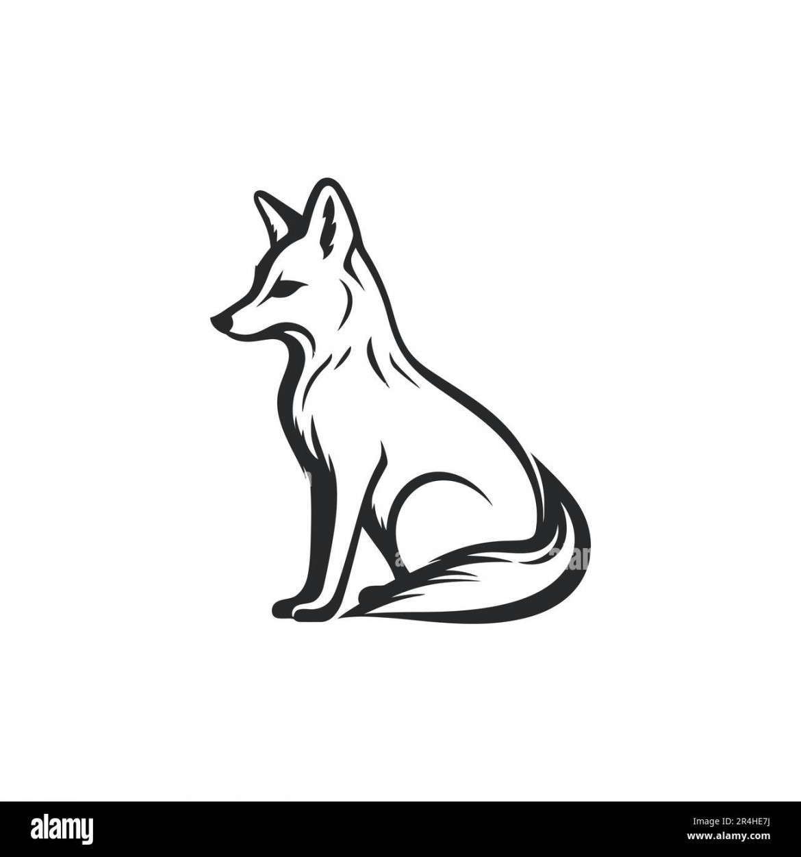 Fox outline sketch vector