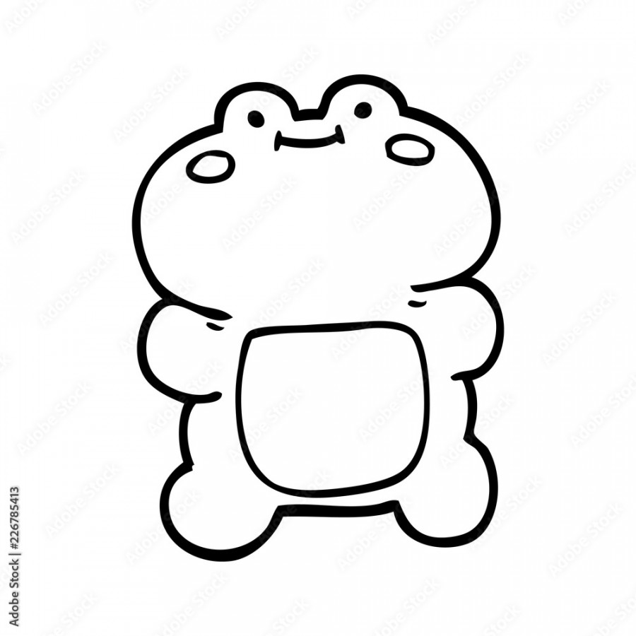 funny line drawing cartoon frog Stock-Vektorgrafik  Adobe Stock