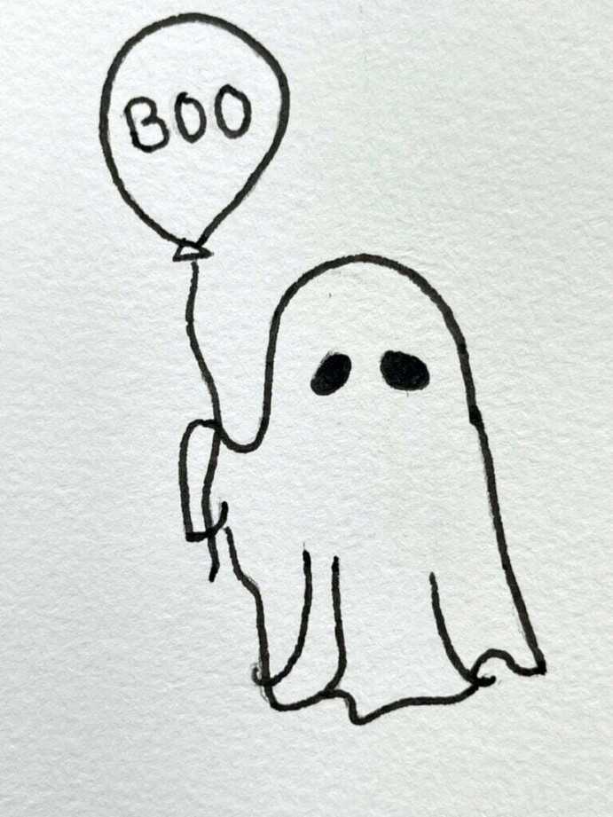 Ghost Drawing Ideas: How To Draw A Ghost  Easy halloween