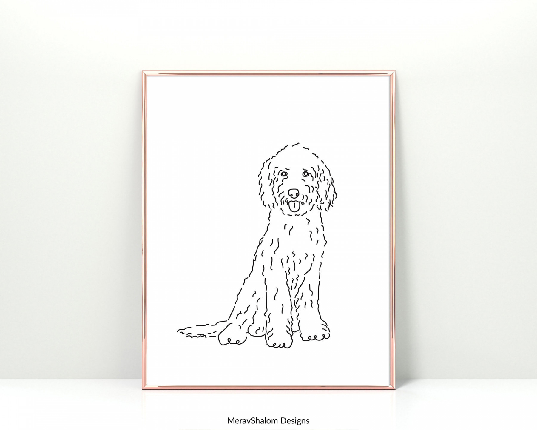 Goldendoodle Line Art Print SOFORT DOWNLOAD - Etsy