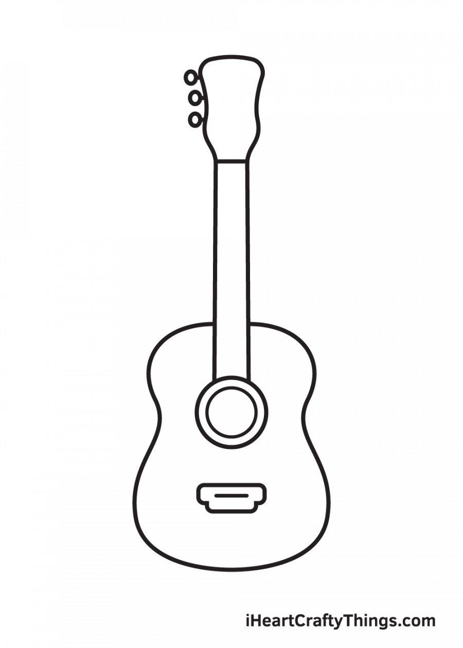 Guitar Drawing - How To Draw A Guitar Step By Step