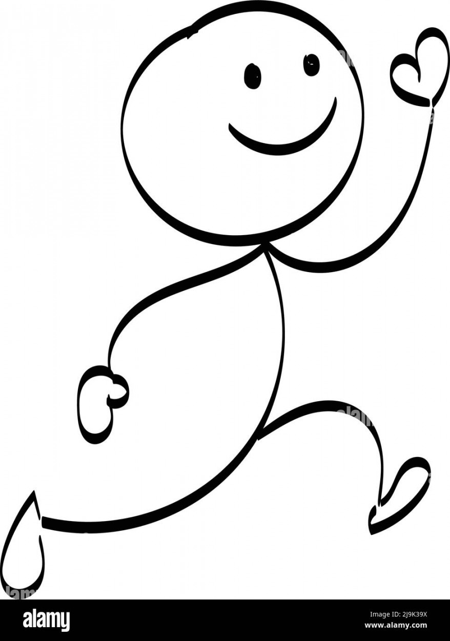 Hand drawing funny Stickman design for print or use as poster