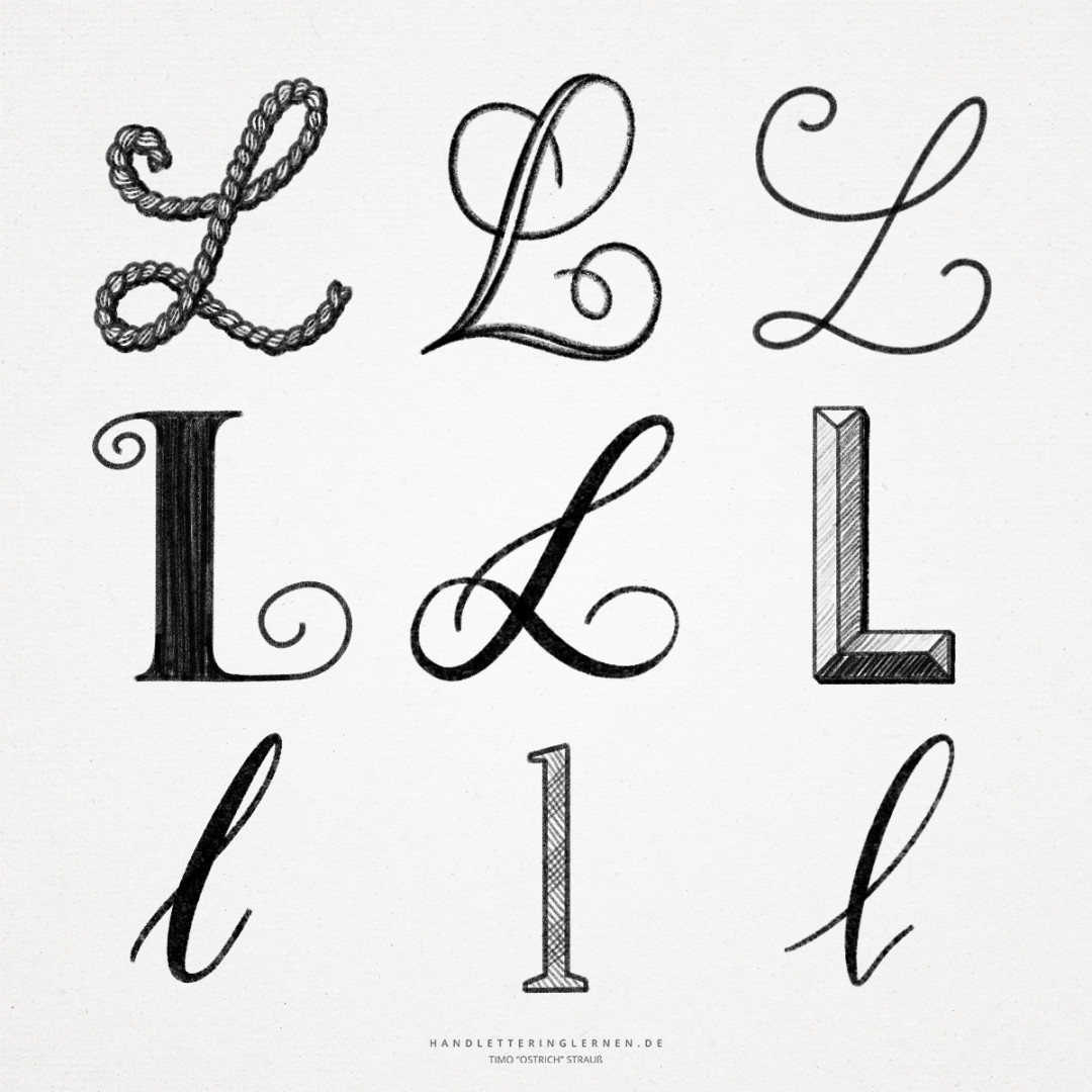 Hand lettering L   ways to draw a "L"