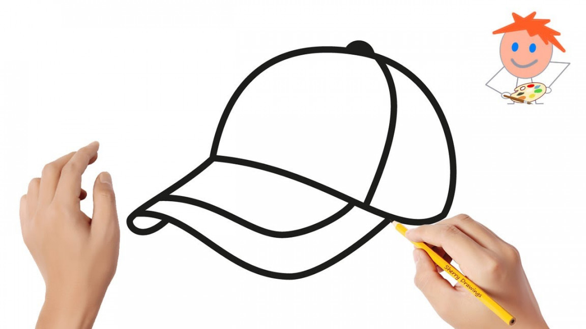 How to draw a baseball hat  Easy drawings