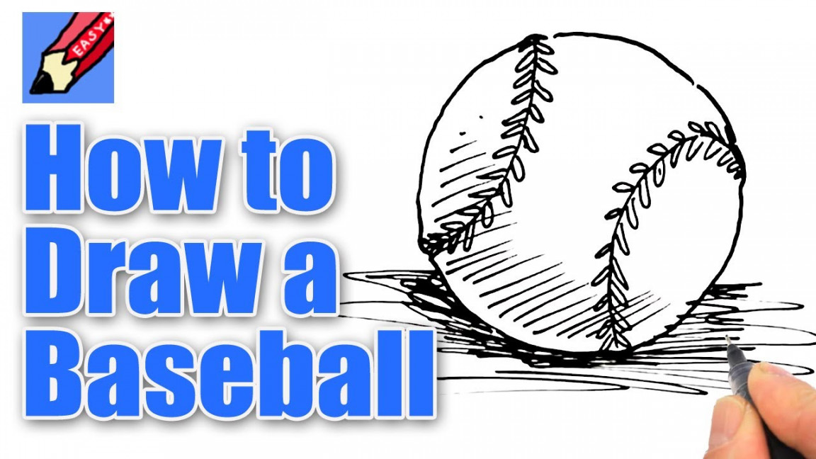 How to draw a Baseball Real Easy