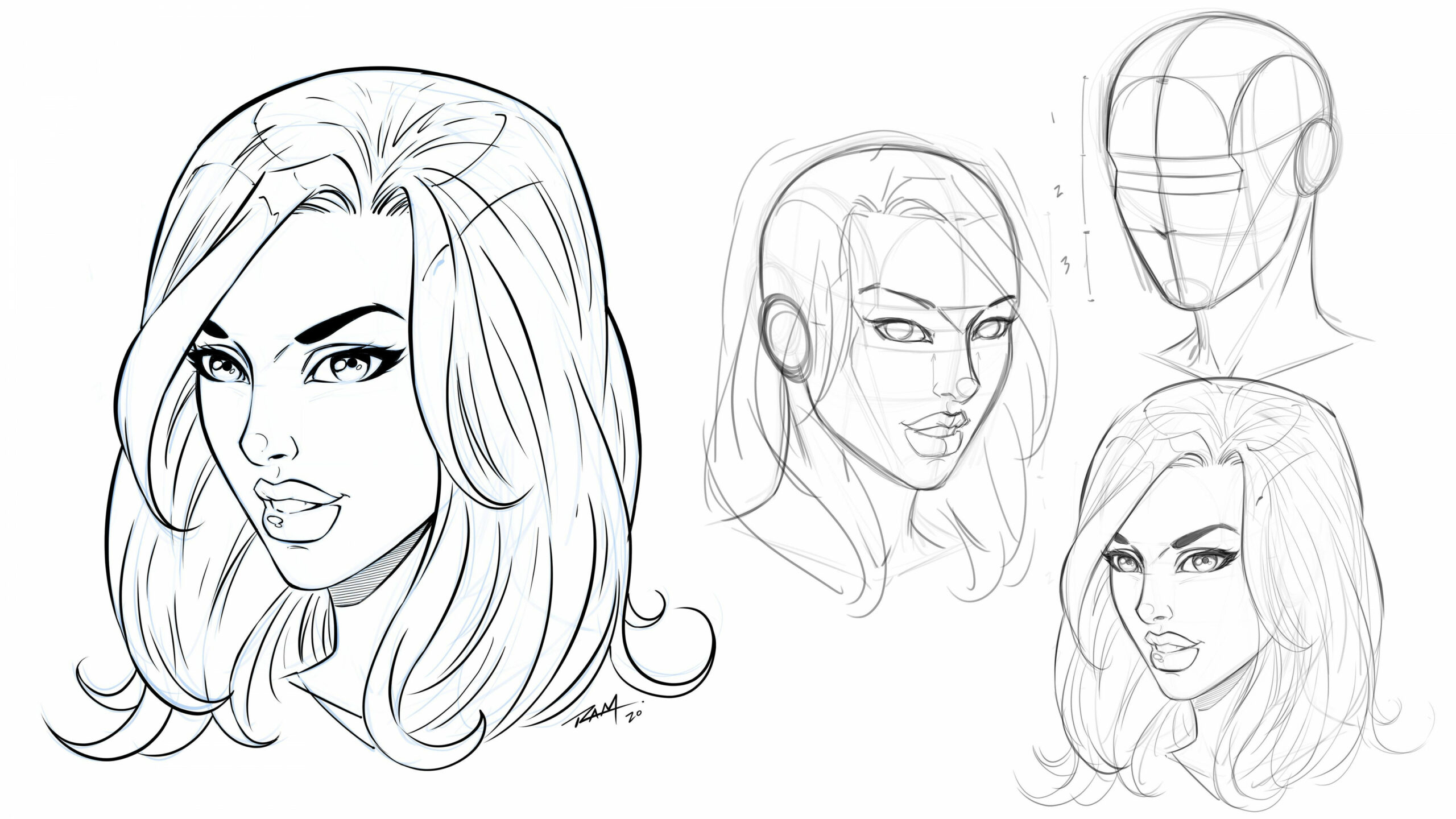 How to Draw a Comic Book Style Face on an Angle  Robert Marzullo