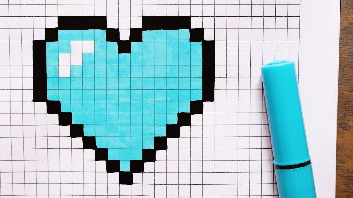 How to draw a cute Blue Heart 💙  Step by step Pixel art Tutorial