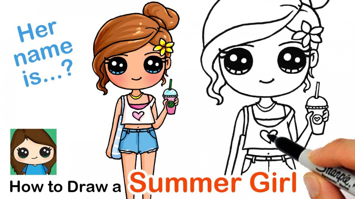 How to Draw a Cute Girl  Summer Art Series #