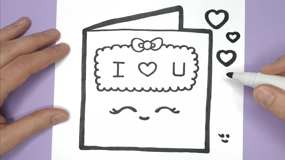 How To Draw a cute LOVE CARD for VALENTINE