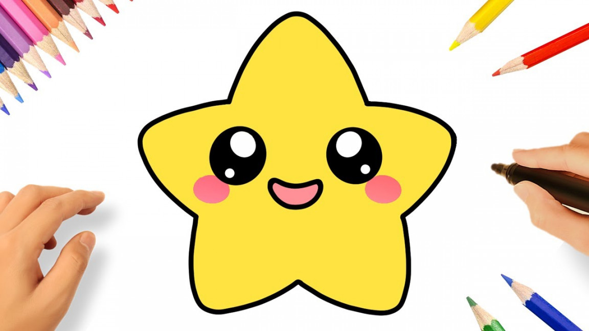 HOW TO DRAW A CUTE STAR KAWAII EASY STEP BY STEP ⭐❤️