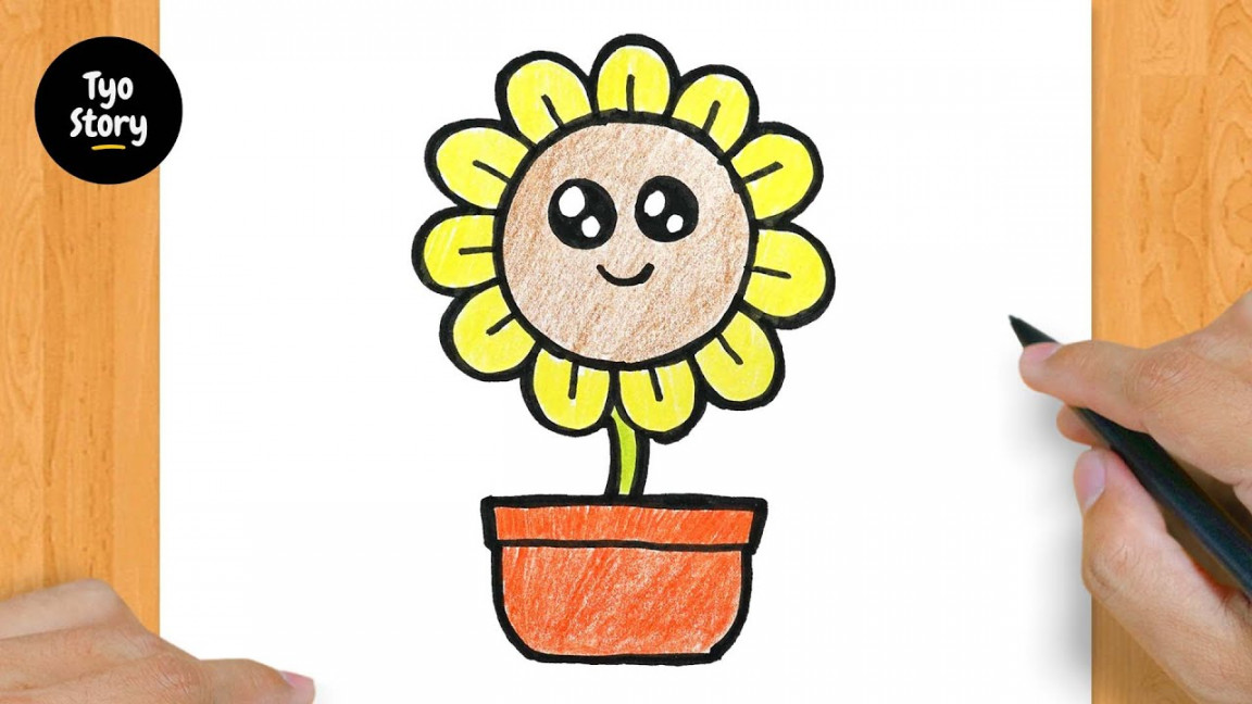 # How to Draw a Cute Sunflower - Easy Drawing Tutorial