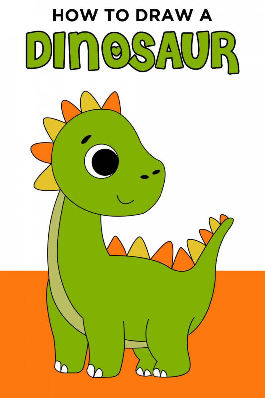 How to Draw a Dinosaur For Kids - Made with HAPPY