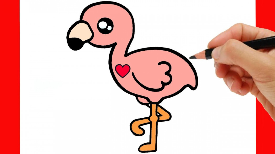 HOW TO DRAW A FLAMINGO KAWAII