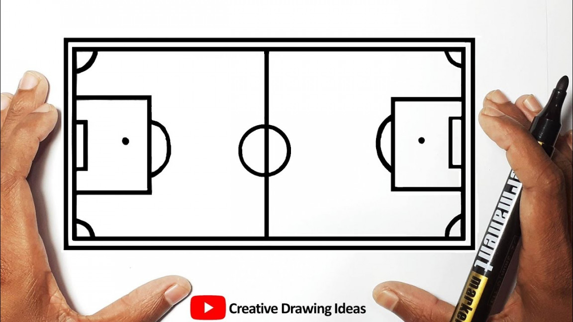 How to Draw a Football Stadium Step by Step  Soccer Stadium Drawing   Creative Drawing Ideas