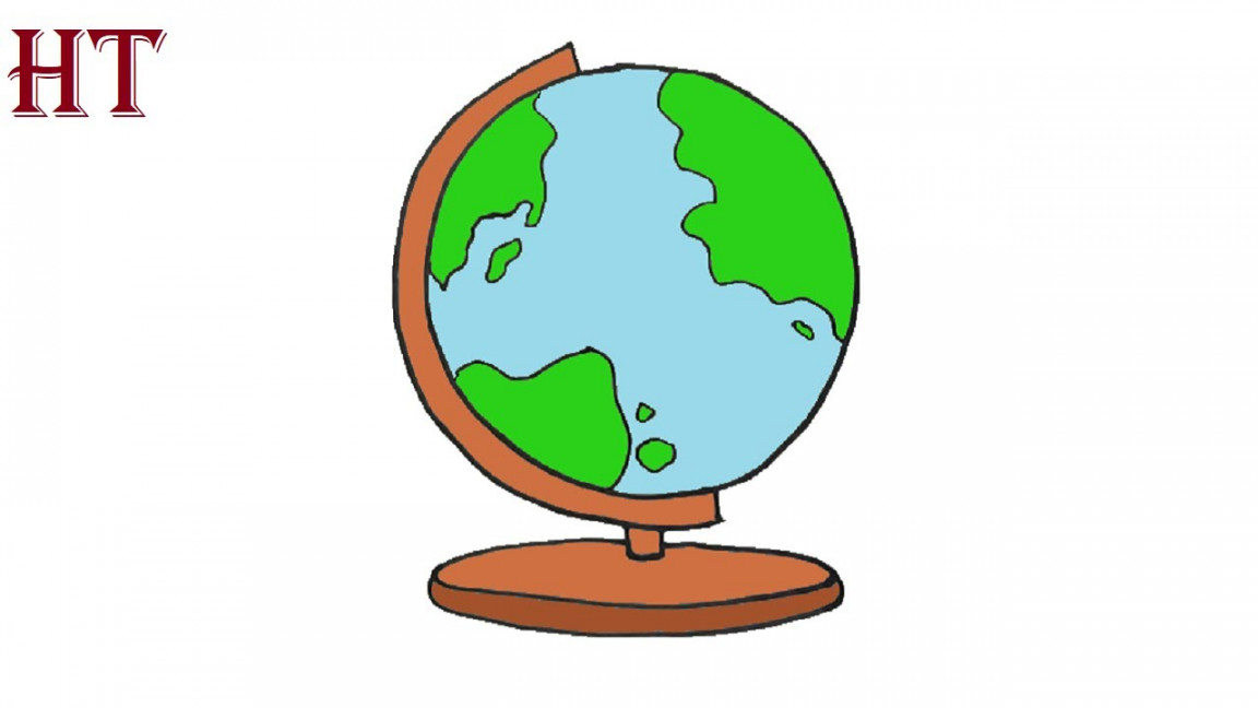 How to draw a Globe Easy Step by Step