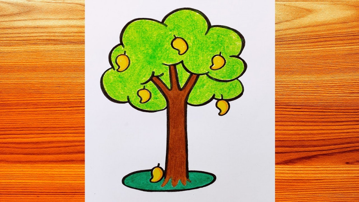 How to draw a Mango tree  Art of Kala