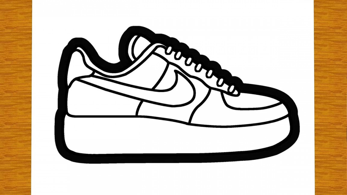 HOW TO DRAW A NIKE AIR FORCE  SHOE STEP BY STEP  Easy drawings