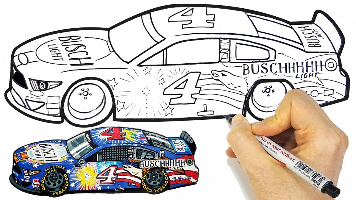 How-to-draw a Race Car NASCAR Kevin Harvick