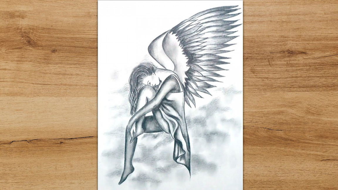 How to Draw a Realistic Sad Angel Step by Step  Pencil Drawing Tutorial