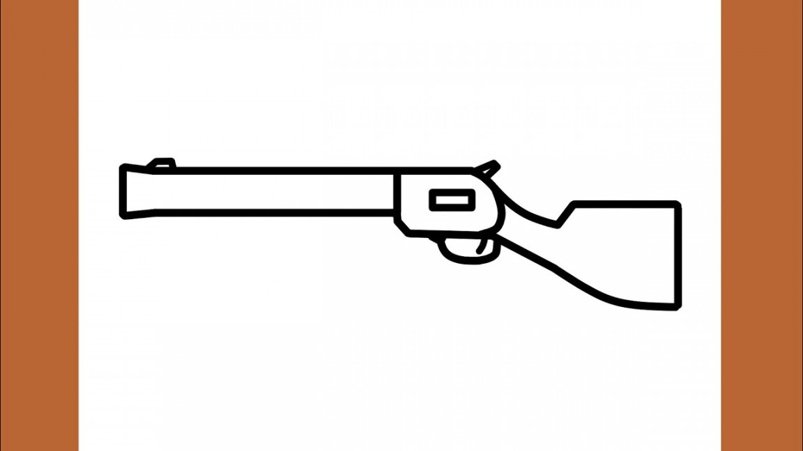 How to draw a RIFLE easy / drawing weapon step by step