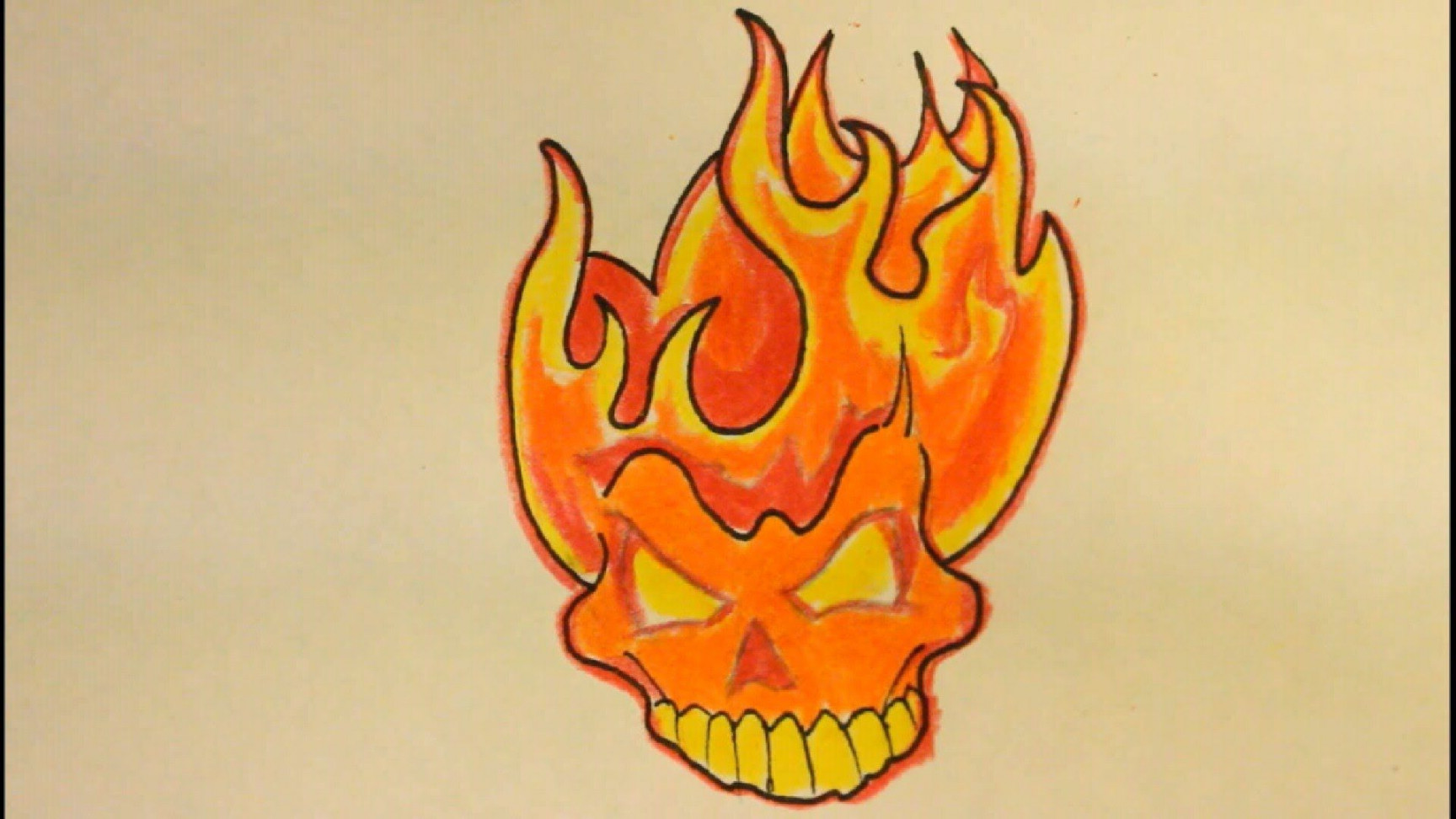 How To Draw A Skull On Fire With FlamesEasy For Beginners  Fire  drawing, Easy drawings, Cool drawings