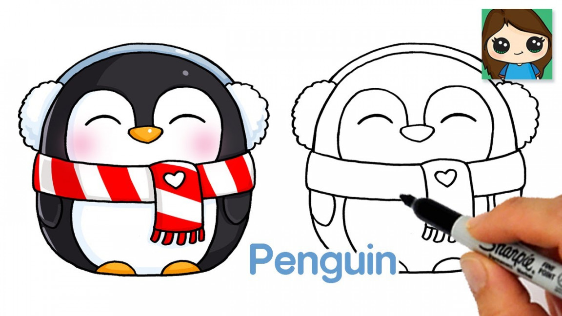 How to Draw a Winter Penguin ❄️Cute Christmas Art