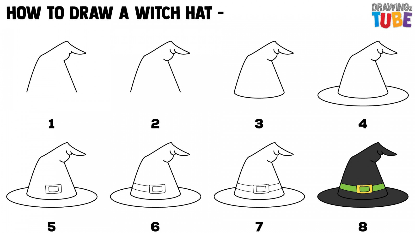 How to Draw a Witch Hat for Kids