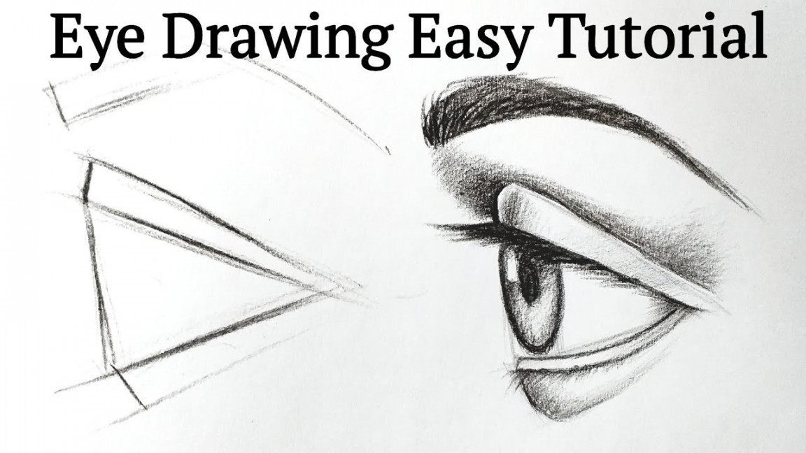 How to draw an eye easy(Side View) with pencil Eye drawing easy step by  step tutorial for beginners