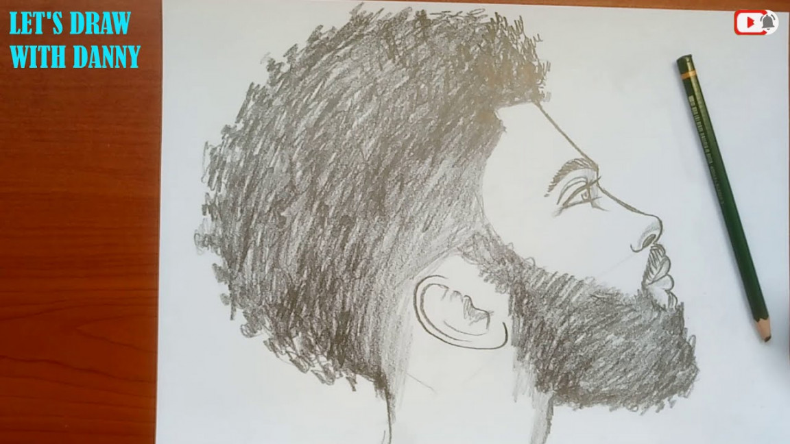 how to draw black man side view face