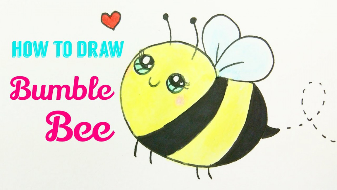 HOW TO DRAW BUMBLE BEE 🐝  Easy & Cute Bee Drawing Tutorial For Beginner /  Kids