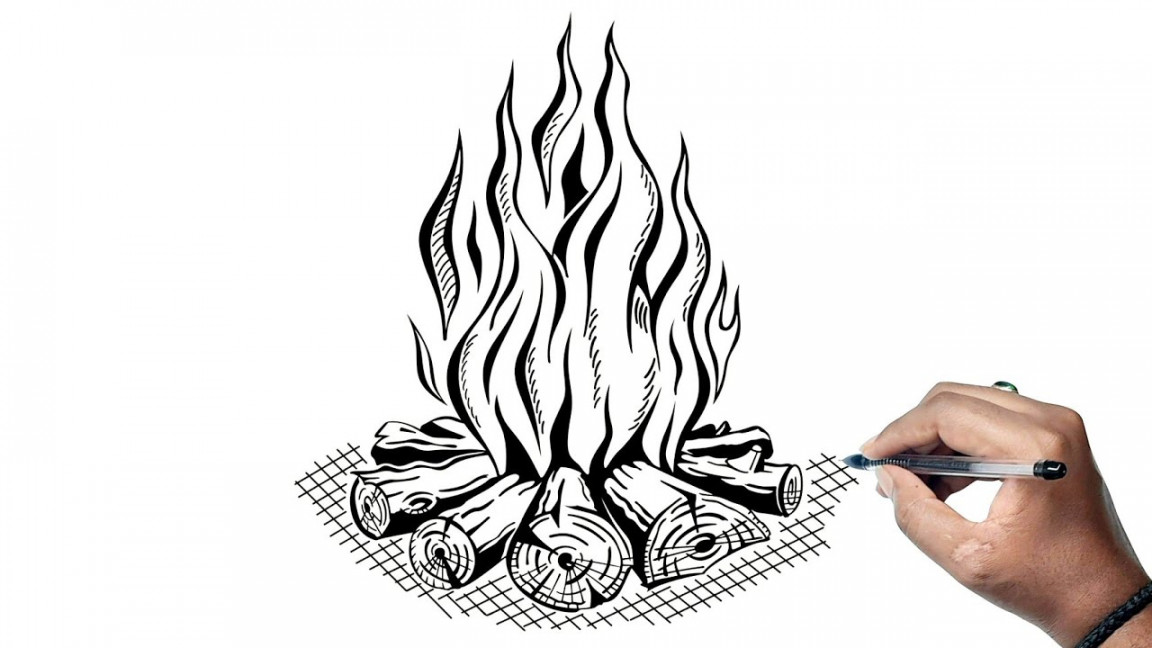 How To Draw Camp Fire Drawing Step By Step Tutorial  How To Draw Camp Fire  Drawing  aaartworks