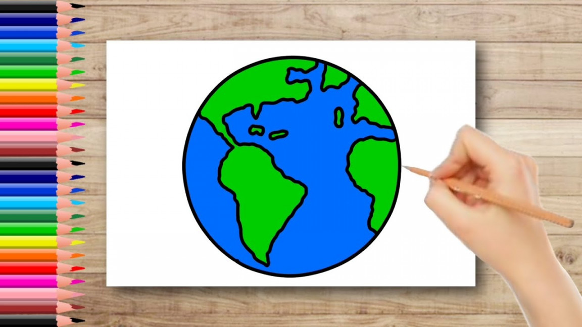 How To Draw Earth  Earth Drawing Easily