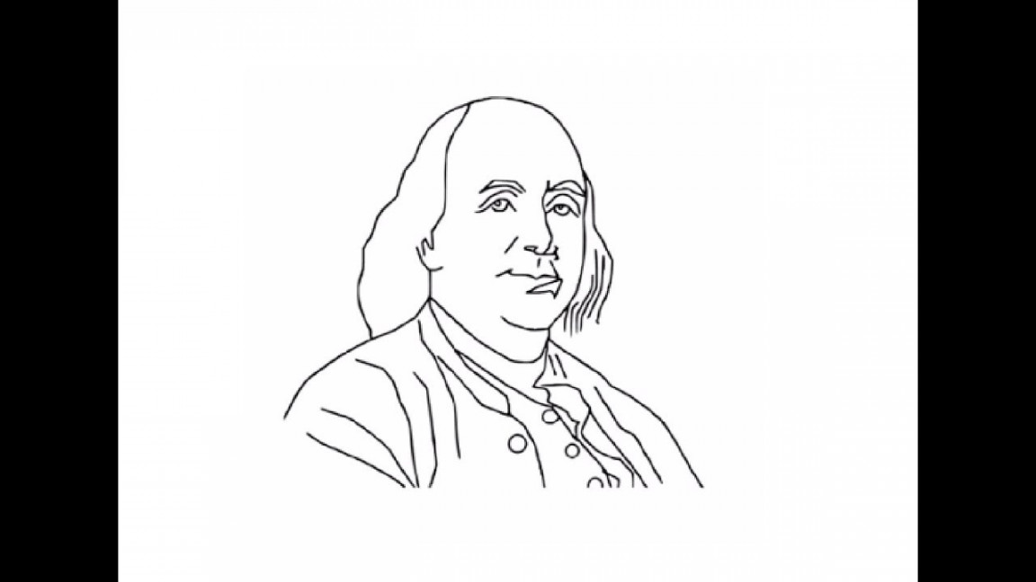 How to draw easy Benjamin Franklin face drawing step by step