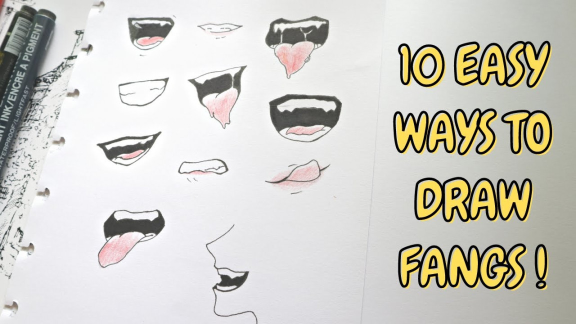 HOW TO DRAW FANGS l DRAWING MOUTH TUTORIAL