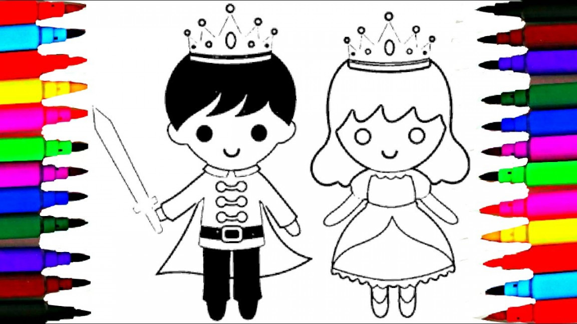 How to Draw Little King and Queen Coloring Pages l Drawing Videos for kids  l Disney Brilliant