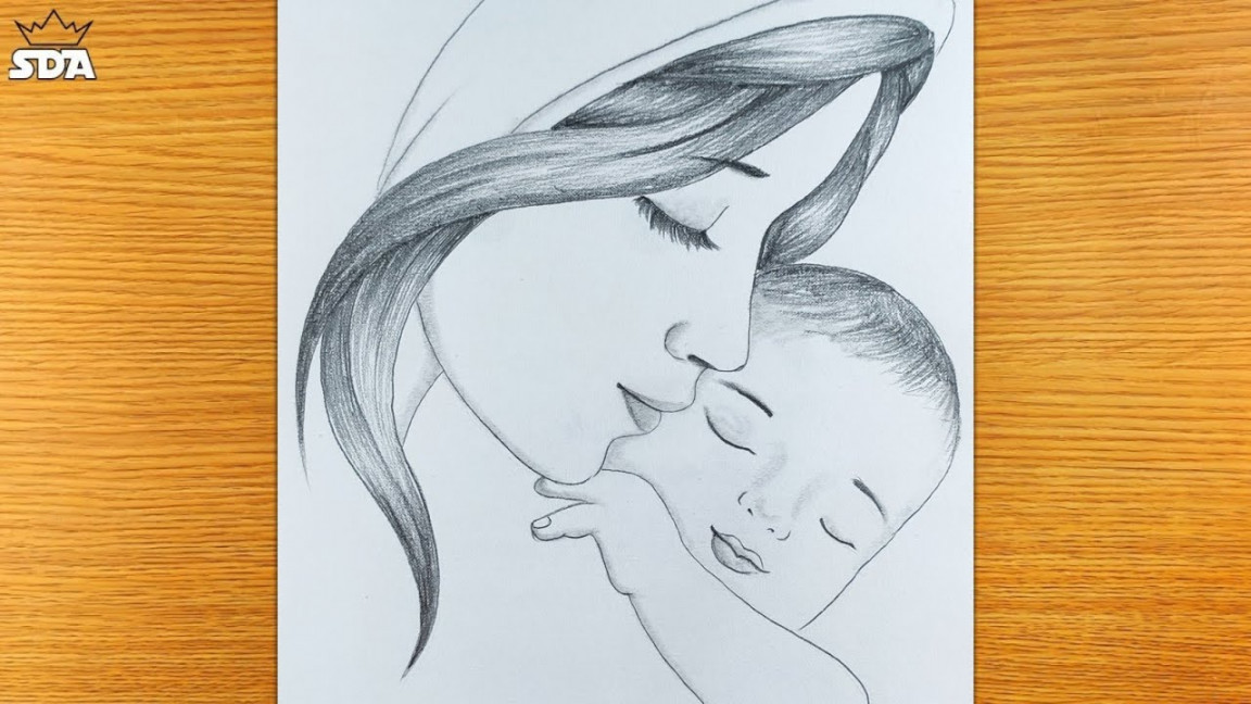 How to Draw Mother with Baby  Mother