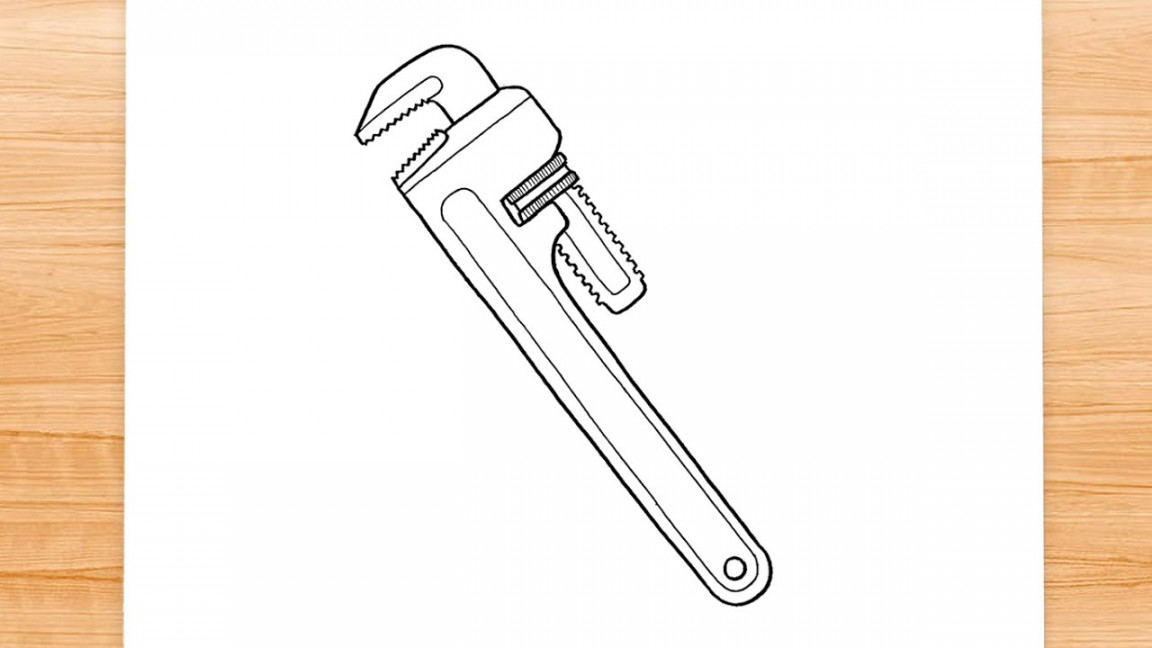 How to draw Pipe Wrench