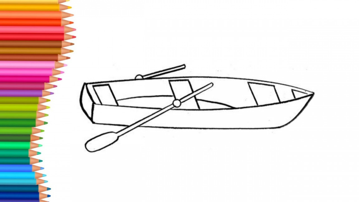 how to draw rowing boat easy draw