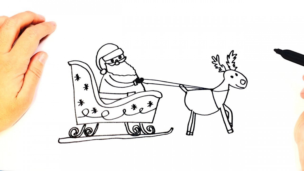 How to draw Santa Claus Sleigh  Easy Draw Tutorial