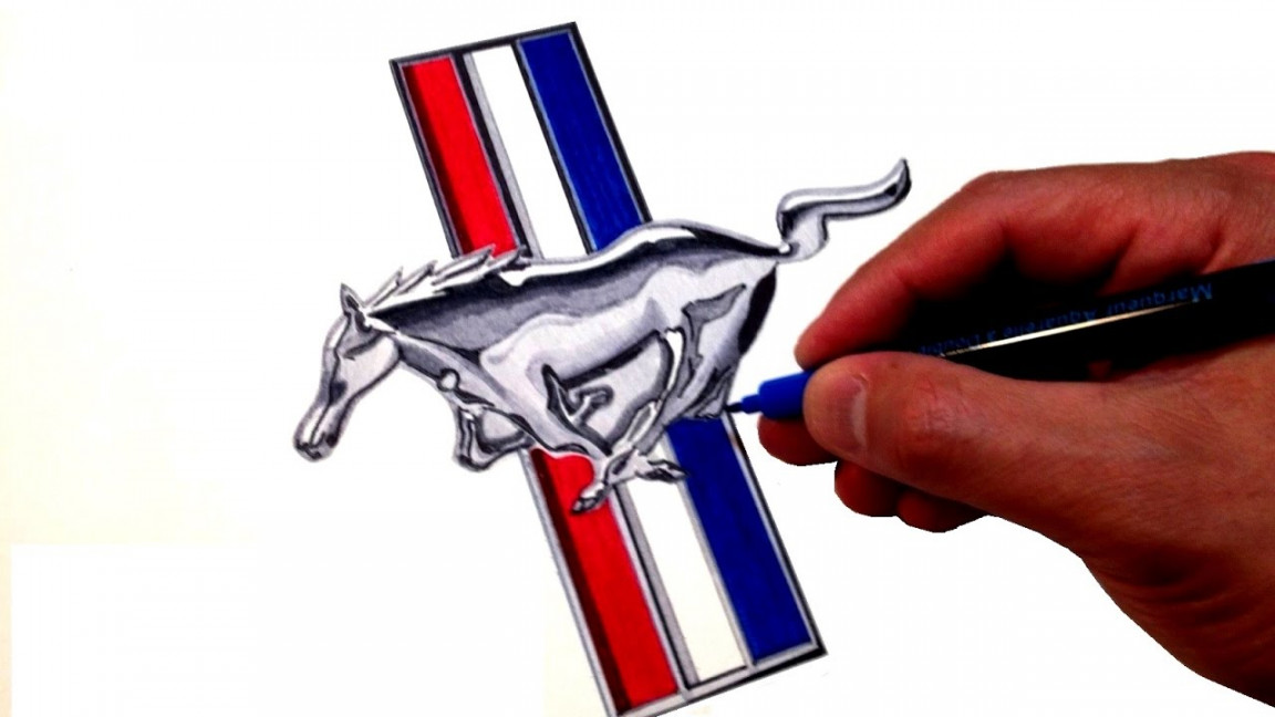 How to Draw the Ford Mustang Logo