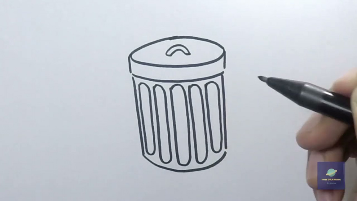 How to Draw trash can  Easy Drawing