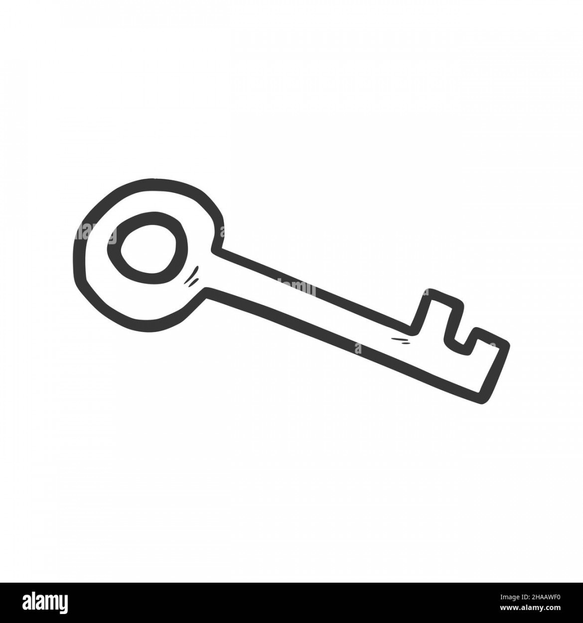 Key doodle icon. Hand drawn doodle sketch style